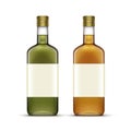 Vector Set of Alcohol Beverages Drinks Whiskey Oil Glass Bottles