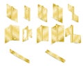 Vector set of all the types of brass butt door hinges