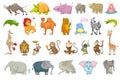 Vector set of animals illustrations. Royalty Free Stock Photo