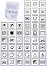 Vector set of apparel care instruction symbols.