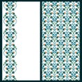 Vector set with arabic floral seamless pattern and a card with the same lineal decoration Royalty Free Stock Photo