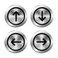 Vector set of arrows buttons. silver buttons Royalty Free Stock Photo