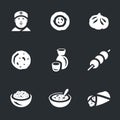 Vector Set of Asian food Icons.