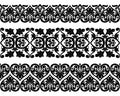 Vector set of Asian seamless tape, ribbon patterns in the form of cotton flower in Uzbek national style. Mockup for design. Royalty Free Stock Photo