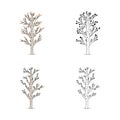 Vector set of aspen tree Royalty Free Stock Photo