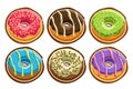 Vector Set of assorted Donuts Royalty Free Stock Photo