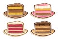 Vector Set assorted Slices of Cake