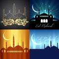 Vector set of attractive background of ramadan kareem