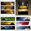 vector set of attractive banner of eid festival