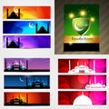 Vector set of attractive banner of ramadan festival