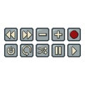 Vector Set of Audio Player Pixel Art Buttons Royalty Free Stock Photo