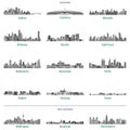 Vector set of Australian and New Zealand city skylines