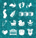 Vector Set: Baby Icons in symbols Royalty Free Stock Photo