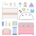 Vector set of baby objects