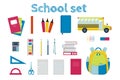 Vector set of Back to School objects Royalty Free Stock Photo