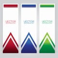 Vector set background Abstract triangle red blue green button on gray background Royalty Free Stock Photo