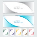 Vector set background curves Gray, blue, green, orange, brown, pink