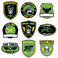 Set badges military in bundle Royalty Free Stock Photo