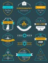 Vector set of badges Photography and Videography