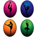 Ballet dancers silhouettes Royalty Free Stock Photo