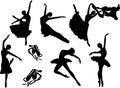 Vector Set of ballet dancers silhouettes