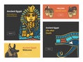 Vector set of banners with Ancient Egypt symbols