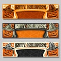 Vector set of banners for Halloween holiday