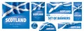 Vector set of banners with the national flag of the Scotland Royalty Free Stock Photo