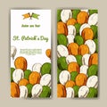 Vector set of banners for St. Patrick`s Day. Illustration with hand drawn sketch.