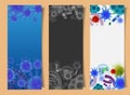 Vector set of banners with viruses and microbes Royalty Free Stock Photo