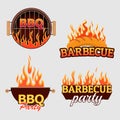 Vector set of barbecue logos and labels Royalty Free Stock Photo