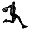 Vector set of Basketball player silhouettes, Basketball silhouettes Royalty Free Stock Photo