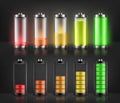 Vector set of battery charge indicators Royalty Free Stock Photo