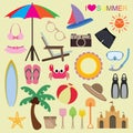Vector set of beach icons Royalty Free Stock Photo