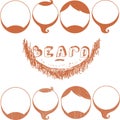 Vector Set of Beard Silhouettes. Types of Beards. Royalty Free Stock Photo