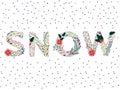 Vector Set of Beautiful Christmas or Winter Holidays Floral Alphabet Royalty Free Stock Photo