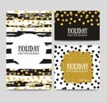 Vector set of beautiful hand drawn cards templates. Text message, lettering, gift. Royalty Free Stock Photo