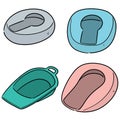 Vector set of bedpan Royalty Free Stock Photo