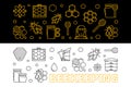 Vector set of 2 beekeeping outline horizontal banners