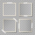 Vector set of beige square photo card frames