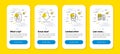 Vector set of Bell alert, Downloading and Phone payment line icons set. Vector