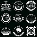 Vector set of bicycle service badges labels logo Royalty Free Stock Photo