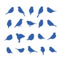 Vector set of bird silhouettes. Royalty Free Stock Photo