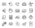 Vector set of Bitcoin coin, Bitcoin think and Seo line icons set. Vector