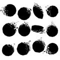 Vector set of black broken shapes