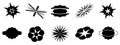 Vector set of black color of starburst star burst logo banner design icon, abstract background texture pattern wallpaper
