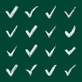 Vector set of black confirm check box icons. Royalty Free Stock Photo