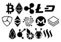 Set Of Black Cryptocurrency Icons Isolated Royalty Free Stock Photo