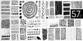 Vector set of black design elements and textures isolated on white background Royalty Free Stock Photo