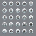 Vector set black illustration collection of modern icons in flat design Shopping and e-commerce Isolated in circle web Royalty Free Stock Photo